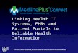 Linking Health IT Systems, EHRs and Patient Portals to Reliable Health Information