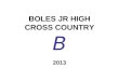 BOLES JR HIGH CROSS COUNTRY B 2013. COACHING STAFF MALISSA POOLE –Head Girls Cross Country Coach Starmye Goforth –Assistant Cross Country Coach DARRYL