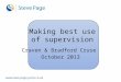 Making best use of supervision Craven & Bradford Cruse October 2013 