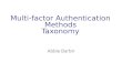 Multi-factor Authentication Methods Taxonomy Abbie Barbir