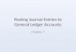 Posting Journal Entries to General Ledger Accounts Chapter 7