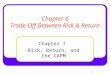 1 Chapter 6 Trade-Off Between Risk & Return Chapter 7 Risk, Return, and the CAPM