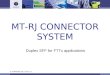 © DIAMOND SA / 03-01 / 1 MT-RJ CONNECTOR SYSTEM Duplex SFF for FTTx applications