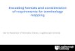 Encoding formats and consideration of requirements for terminology mapping Libo Si, Department of Information Science, Loughborough University
