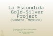 La Escondida Gold-Silver Project (Sonora, Mexico) Presented to Meus Exploracion S.A. de N.V by Michel Gauthier Gardin Inc