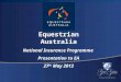 Equestrian Australia National Insurance Programme Presentation to EA 27 th May 2012