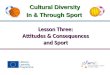 Cultural Diversity Lesson Three: Attitudes & Consequences and Sport In & Through Sport