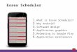 1. What is Essex Scheduler? 2. Why Android? 3. Software design 4. Application graphics 5. Releasing to Google Play 6. Application maintenance Essex Scheduler