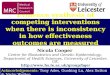 Evidence synthesis of competing interventions when there is inconsistency in how effectiveness outcomes are measured across studies Nicola Cooper Centre