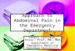 Approach to Abdominal Pain in the Emergency Department Sezgin Sarıkaya, Assoc. Prof. MD, MBA Department of Emergency Medicine Yeditepe University