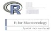 R for Macroecology Spatial data continued. Projections  Cylindrical projections Lambert CEA