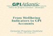 Genuine Progress Index for Atlantic Canada Indice de progrès véritable - Atlantique From Wellbeing Indicators to GPI Accounts Genuine Progress Institute