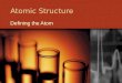 Atomic Structure Defining the Atom. Defining the Atom Essential Question How did the concept of the atom move from philosophy to science?