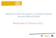 Welcome to the info session on Transit Protective Services Officers (PSOs) Wednesday 15 February 2012