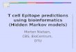CENTER FOR BIOLOGICAL SEQUENCE ANALYSISTECHNICAL UNIVERSITY OF DENMARK DTU T cell Epitope predictions using bioinformatics (Hidden Markov models) Morten