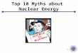 Top 10 Myths about Nuclear Energy 1. Myth # 1: Americans get most of their yearly radiation dose from nuclear power plants. 2