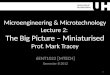Microengineering & Microtechnology Lecture 2: The Big Picture – Miniaturised Prof. Mark Tracey 6ENT1022 [MTECH] Semester B 2012 1