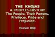 THE KHOJAS A PEOPLES HISTORY The People, Their Powers, Privilege, Pride and Prejudice. Hasnain Walji