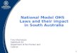 1 National Model OHS Laws and their impact in South Australia Tony MacHarper SafeWork SA Department of the Premier and Cabinet