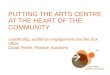 PUTTING THE ARTS CENTRE AT THE HEART OF THE COMMUNITY Leadership, audience engagement and the box office David Fishel, Positive Solutions
