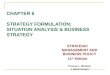 C HAPTER 6 S TRATEGY F ORMULATION ; S ITUATION A NALYSIS & B USINESS S TRATEGY S TRATEGIC M ANAGEMENT AND B USINESS P OLICY 11 th Edition Thomas L. Wheelen