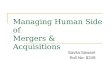 Managing Human Side of Mergers & Acquisitions - Savita Sawant Roll No: 8249