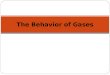 The Behavior of Gases. Review of KMT of Gases Assumptions 1. Gases consist of tiny particles far apart from one another 2. Collision between gas particles