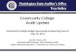 Washington State Auditor’s Office Troy Kelley Independence Respect Integrity Community College Audit Update Community College Budget Accounting & Reporting