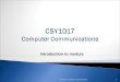 Introduction to module 1CSY1017-Computer Communications