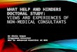 WHAT HELP AND HINDERS DOCTORAL STUDY: VIEWS AND EXPERIENCES OF NON-MEDICAL CONSULTANTS Dr Chris Inman Programme Director MSc in Advanced Practice at BCU
