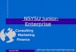 November 2005 NSYSU Junior-Enterprise Promoting Global Entrepreneurship NSYSU Junior-Enterprise Consulting Marketing Finance