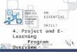 Orientation Session October 28, 2013 AN ESSENTIAL SKILL! 4. Project and E-Learning Program Overview Doc. #: 4