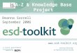 Www.esd-toolkit.org supported by a local government initiative sharing nationally to improve services locally A-Z & Knowledge Base Project Deanna Sorrell