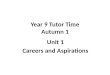 Year 9 Tutor Time Autumn 1 Unit 1 Careers and Aspirations