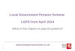 Www.kentpensionfund.co.uk Local Government Pension Scheme LGPS from April 2014 What is the impact on payroll systems? 1