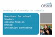Leading citizenship in schools Questions for school leaders arising from an Ofsted invitation conference