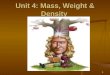 1 Unit 4: Mass, Weight & Density. 2 Lesson Objectives At the end of the lesson, you should be able to understand At the end of the lesson, you should