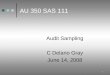 1 AU 350 SAS 111 Audit Sampling C Delano Gray June 14, 2008