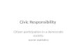 Civic Responsibility Citizen participation in a democratic society: some statistics