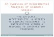THE EFFICACY, ACCEPTABILITY, & UTILITY OF LINKING ASSESSMENT TO INTERVENTION WITHIN A RESPONSE TO INTERVENTION FRAMEWORK An Overview of Experimental Analysis