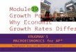Module Growth Policy: Why Economic Growth Rates Differ KRUGMAN'S MACROECONOMICS for AP* 39 Margaret Ray and David Anderson