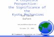 A Corporate Perspective: the Significance of the Kyoto Mechanisms Tom Jacob DuPont tom.jacob@usa.dupont.com October 29, 2002 UN Framework Convention on