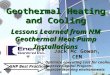 Jack Mc Gowan, CEM Optimize operating cost for cooling Improve Capital Projects Improve learning environments GHP Best Practices Geothermal Heating and