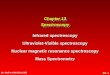 Dr. Wolf's CHM 201 & 202 13- 1 Chapter 13 Spectroscopy Infrared spectroscopy Ultraviolet-Visible spectroscopy Nuclear magnetic resonance spectroscopy Mass