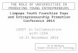 Limpopo Youth Franchise Expo and Entrepreneurship Promotion Conference 2014 LEDET in Collaboration with LEDA 19-21 November 2014 THE ROLE OF UNIVERSITIES
