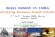 Satisfying Enormous Growth Potential 7 th to 9 th October-2009, Rio de Janerio, Brazil Rural Demand In India Presentation by: Apurva Chandra, Joint Secretary(Marketing)