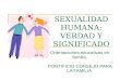 SEXUALIDAD HUMANA: VERDAD Y SIGNIFICADO Orientaciones educativas en familia. PONTIFICIO CONSEJO PARA LA FAMILIA