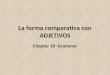 La forma comparativa con ADJETIVOS Chapter 1B -Grammar