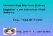 Universidad Mariano Galvez. Ingenieria en Sistemas Plan Sabado. Seguridad de Redes Ing. David R. Gonzalez