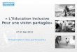 © P. Vermeulen / Handicap International © W. Daniels pour Handicap International © B. Franck / Handicap International « LEducation Inclusive Pour une vision